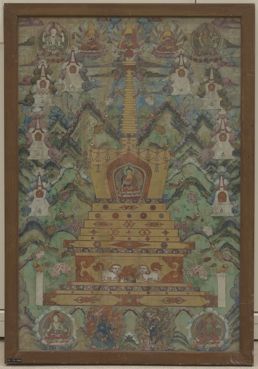 Boeddha Binnen een Stupa, 16e-17e eeuw door Unbekannt
