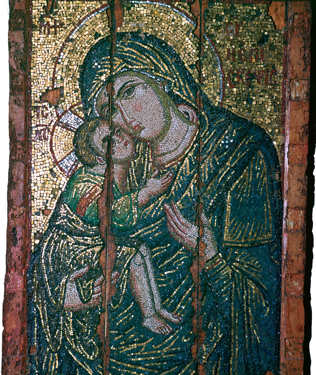 Byzantijns mozaïek van de Maagd en Kind, 14e eeuw door Unbekannt