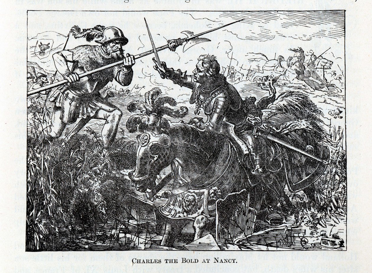 Karel de Stoute bij Nancy, 1882 door Unbekannt