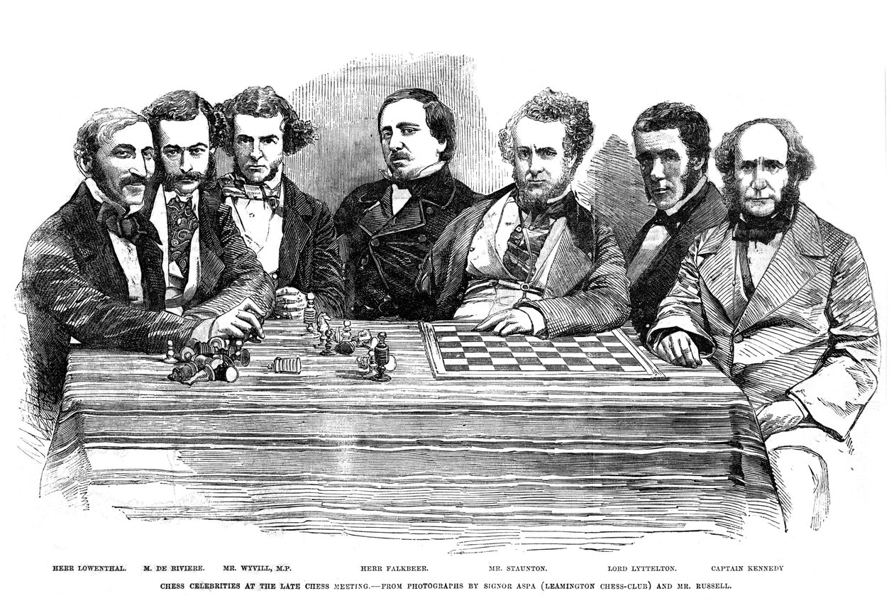 Schaakberoemdheden op de laatste schaakbijeenkomst, 1855 door Unbekannt
