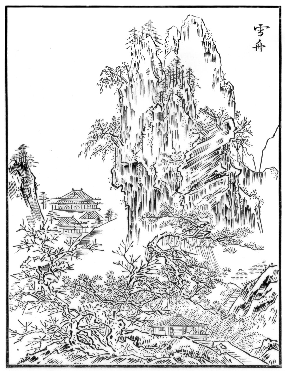 Chinees landschap door Unbekannt