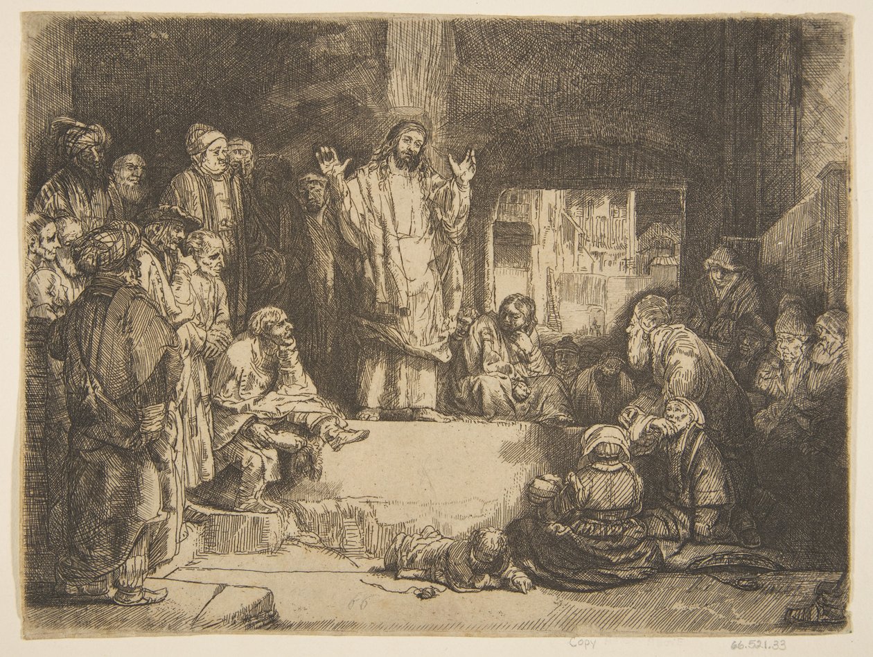 Christus predikend La Petite Tombe kopie door Unbekannt