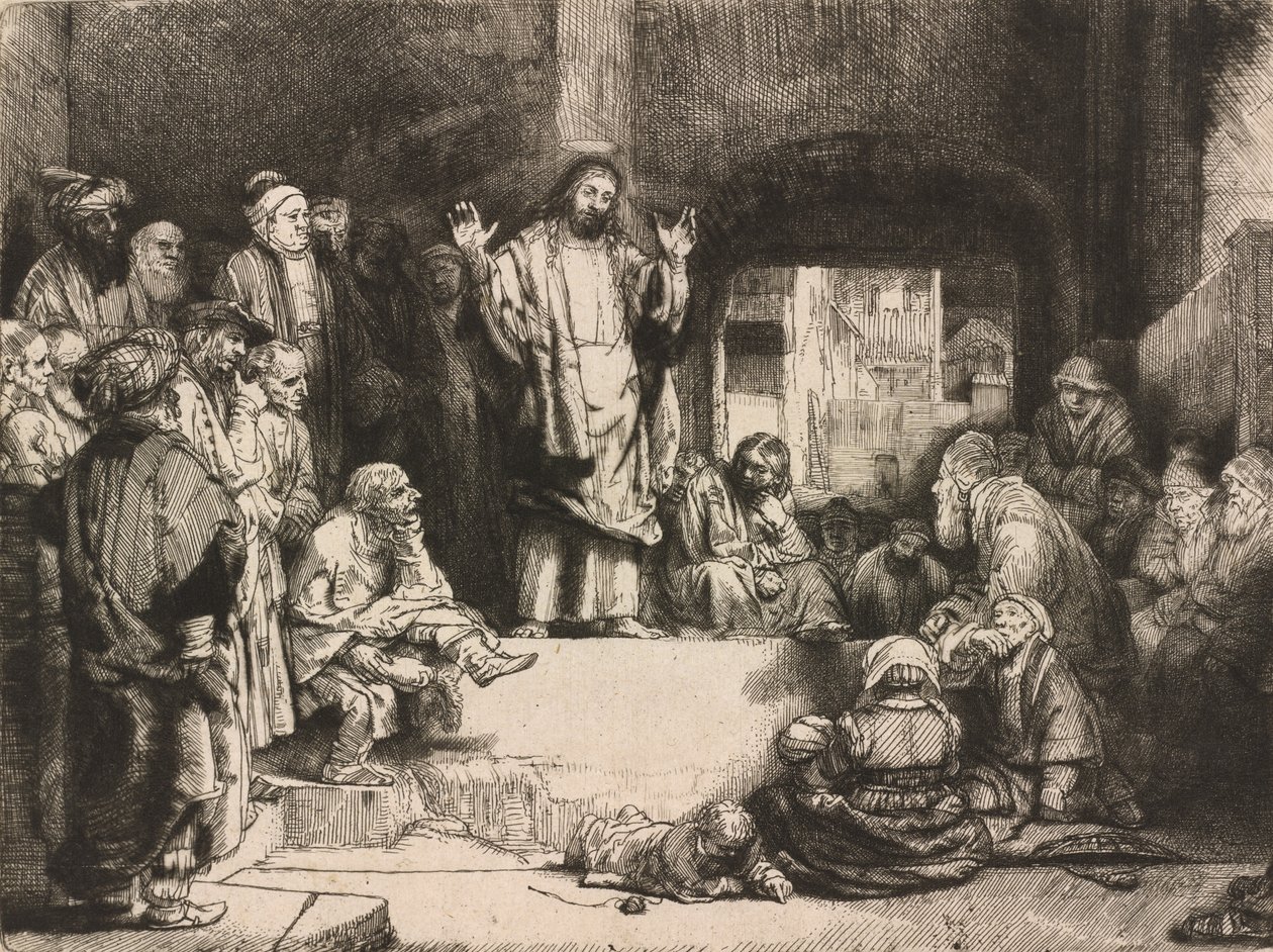 Christus Predikend La petite Tombe, ca. 1652 door Unbekannt