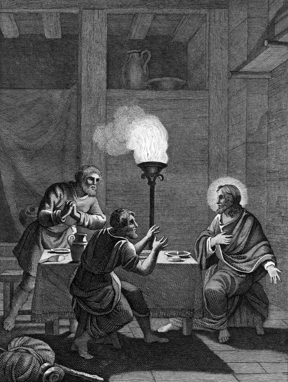 Christus en de twee discipelen in Emmaüs, 1814 door Unbekannt