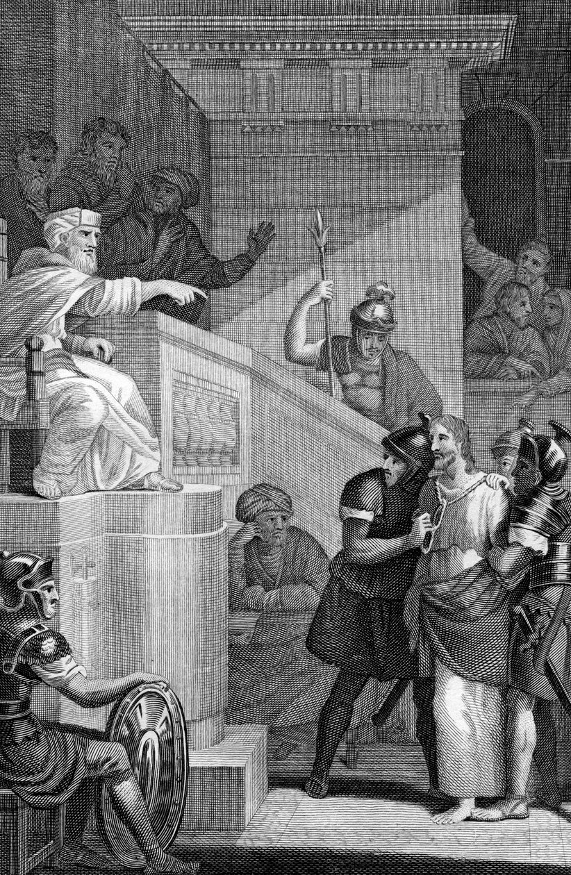 Christus voor Kajafas door Unbekannt