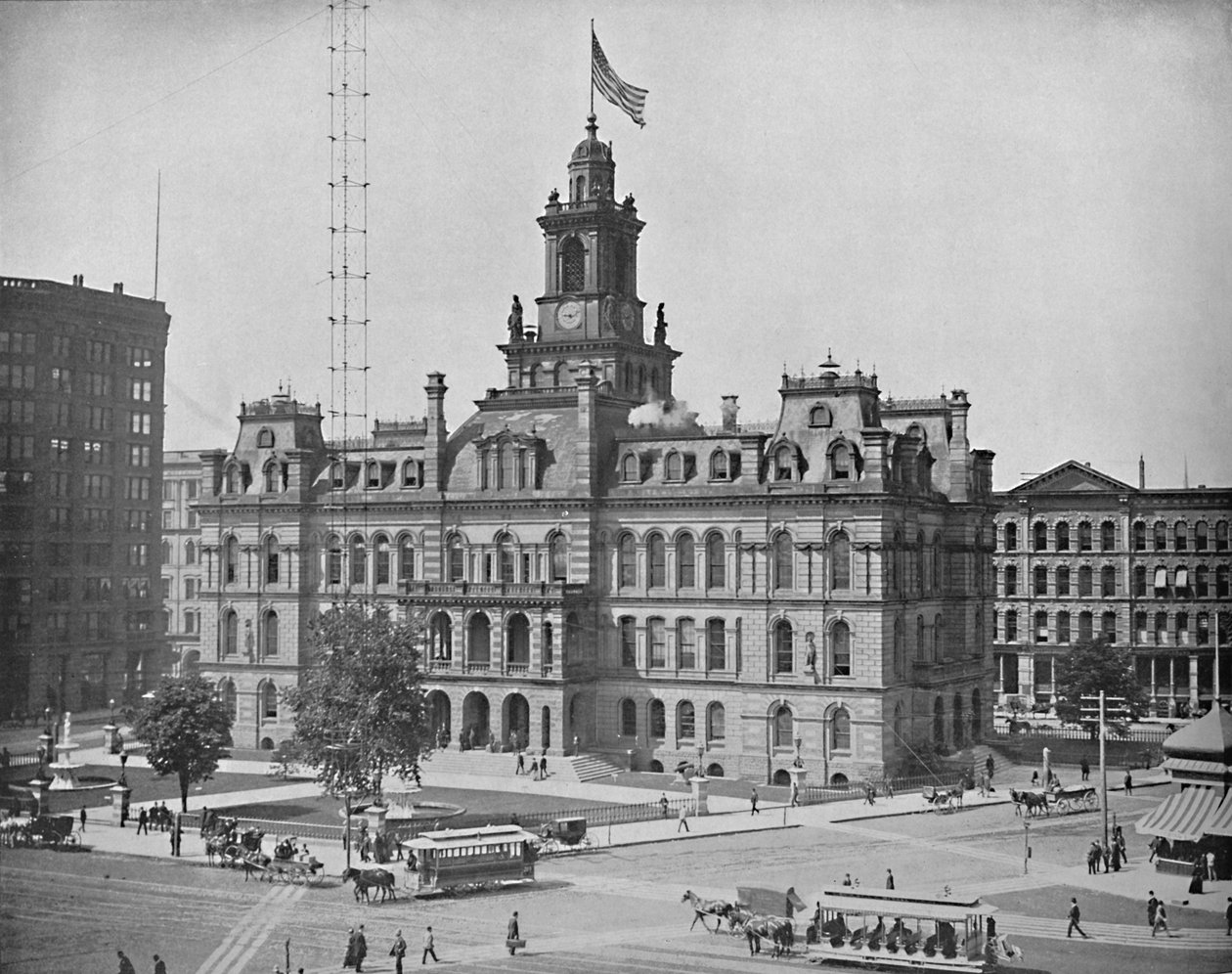 Stadhuis, Detroit, Michigan, ca. 1897 door Unbekannt