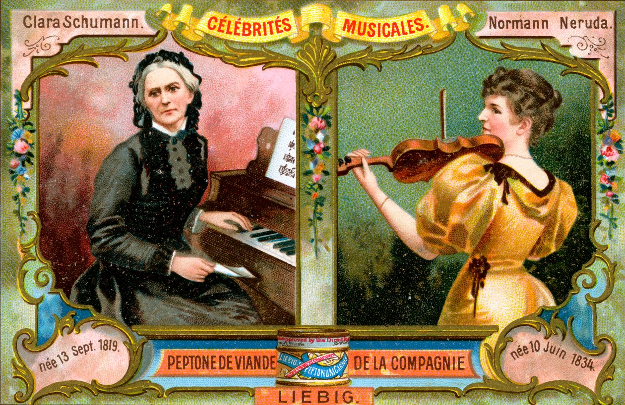 Clara Schumann en Wilma Norman-Neruda, ca. 1900 door Unbekannt
