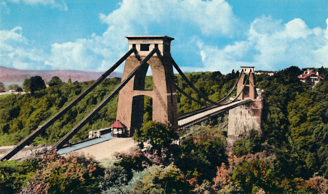 Clifton Suspension Bridge vanaf het Observatorium, ca. 1940s door Unbekannt