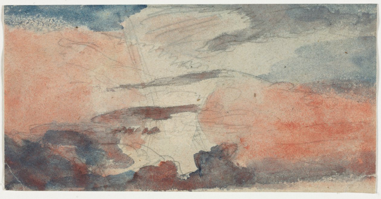 Wolkstudie, 1800s door Unbekannt