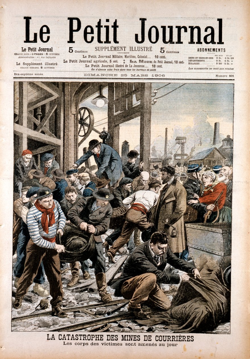 Mijnongeluk, Courrières-mijnen, Pas-de-Calais, Frankrijk, 1906 door Unbekannt