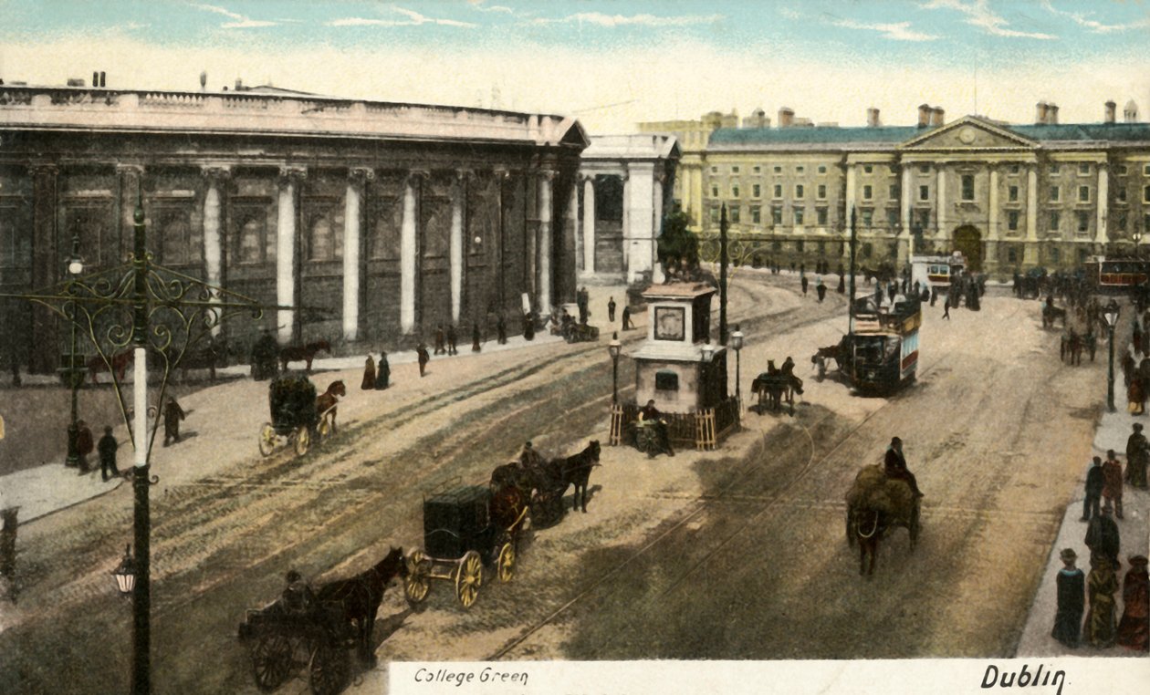 College Green - Dublin, eind 19e - begin 20e eeuw door Unbekannt