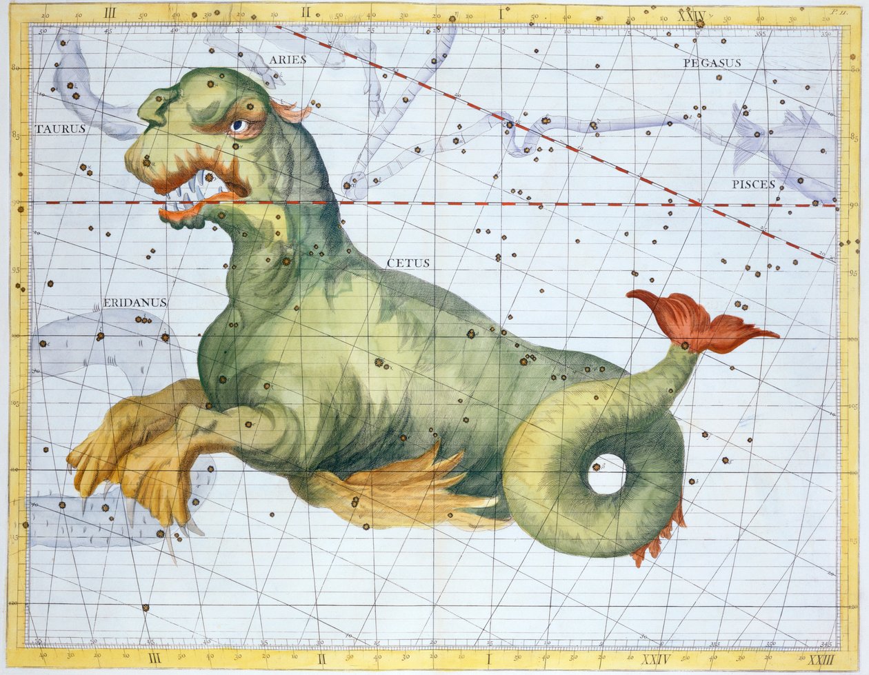 Constellatie van Cetus de Walvis door Unbekannt