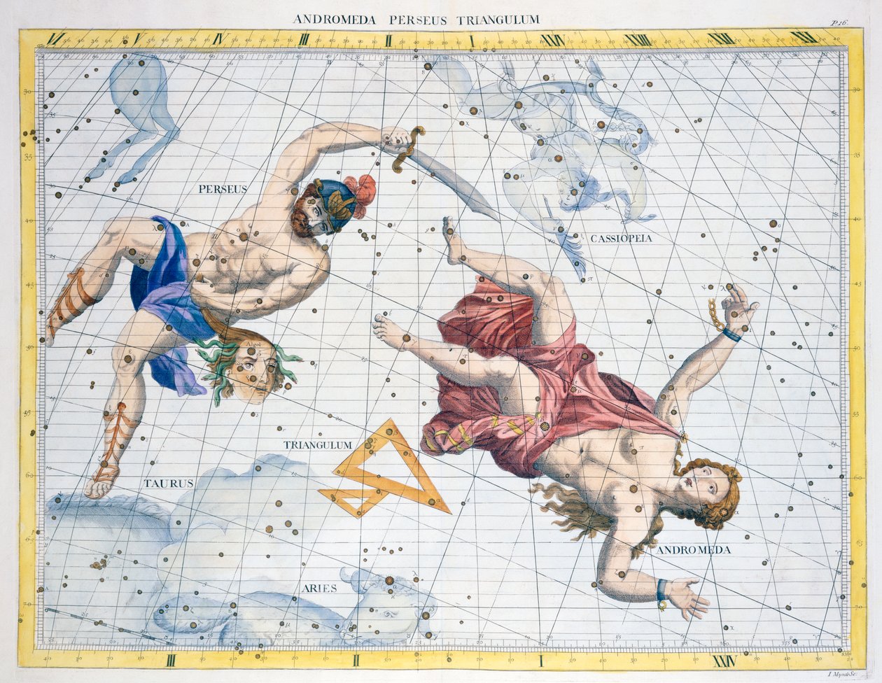 Constellaties van Perseus en Andromeda, 1729 door Unbekannt