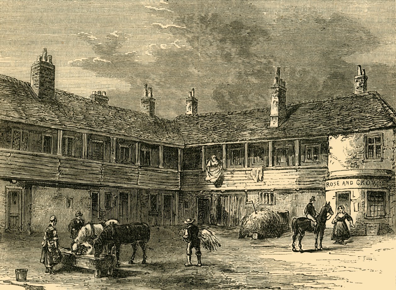 Binnenplaats van de Roos en Kroon, 1820, ca. 1876 door Unbekannt