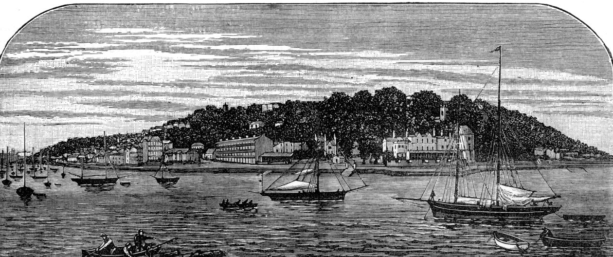 Haven van Cowes, Isle of Wight, eind 19e eeuw door Unbekannt
