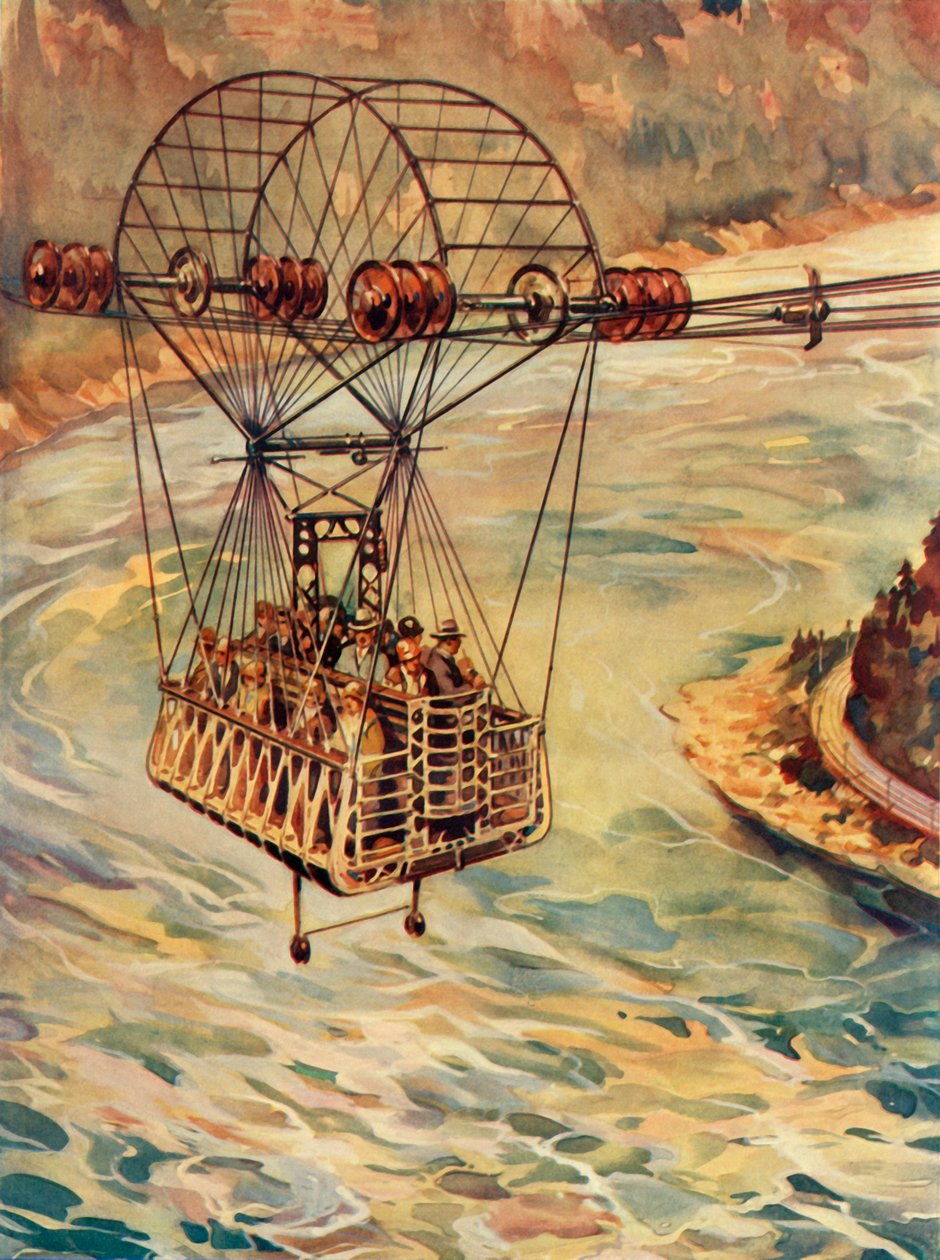 De Niagara Falls oversteken met een kabelbaan door Unbekannt