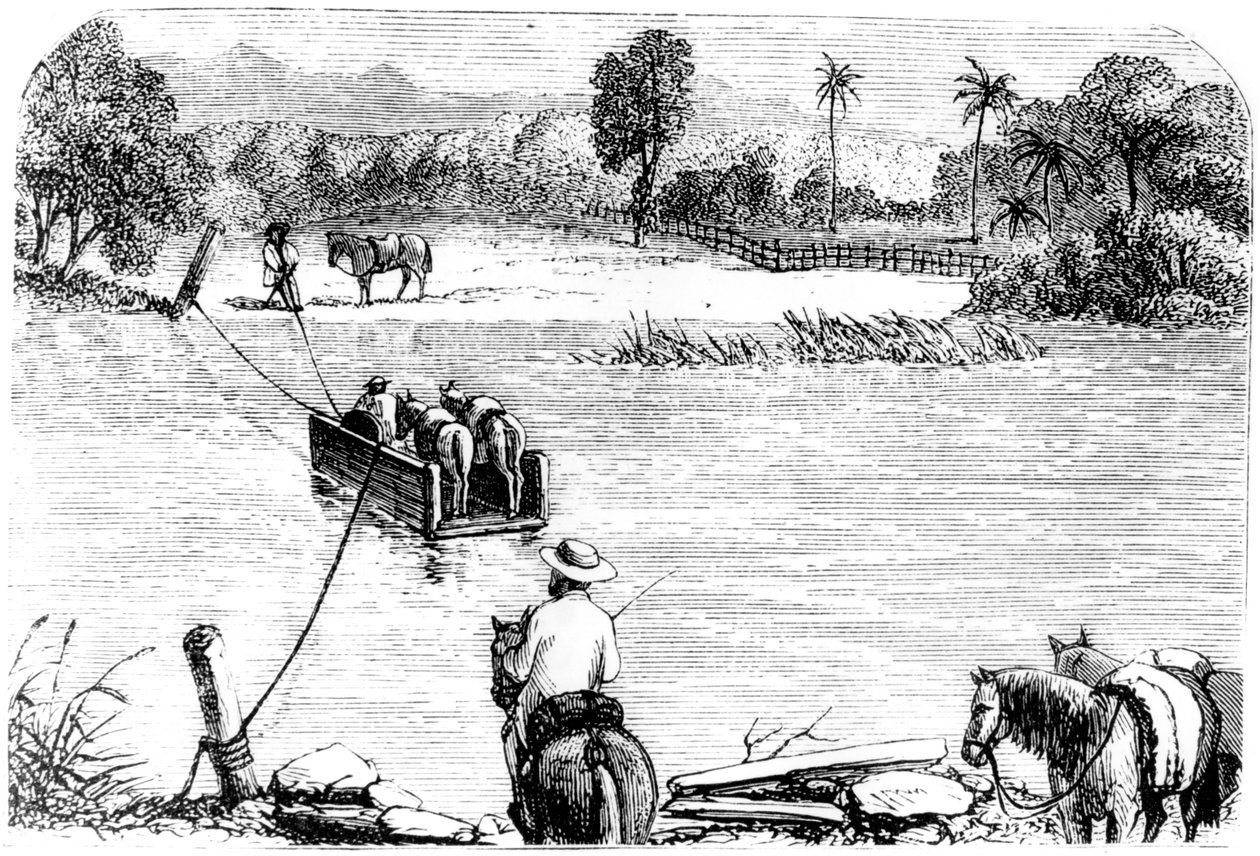 Oversteek van de Isabella, Santo Domingo, 1873 door Unbekannt