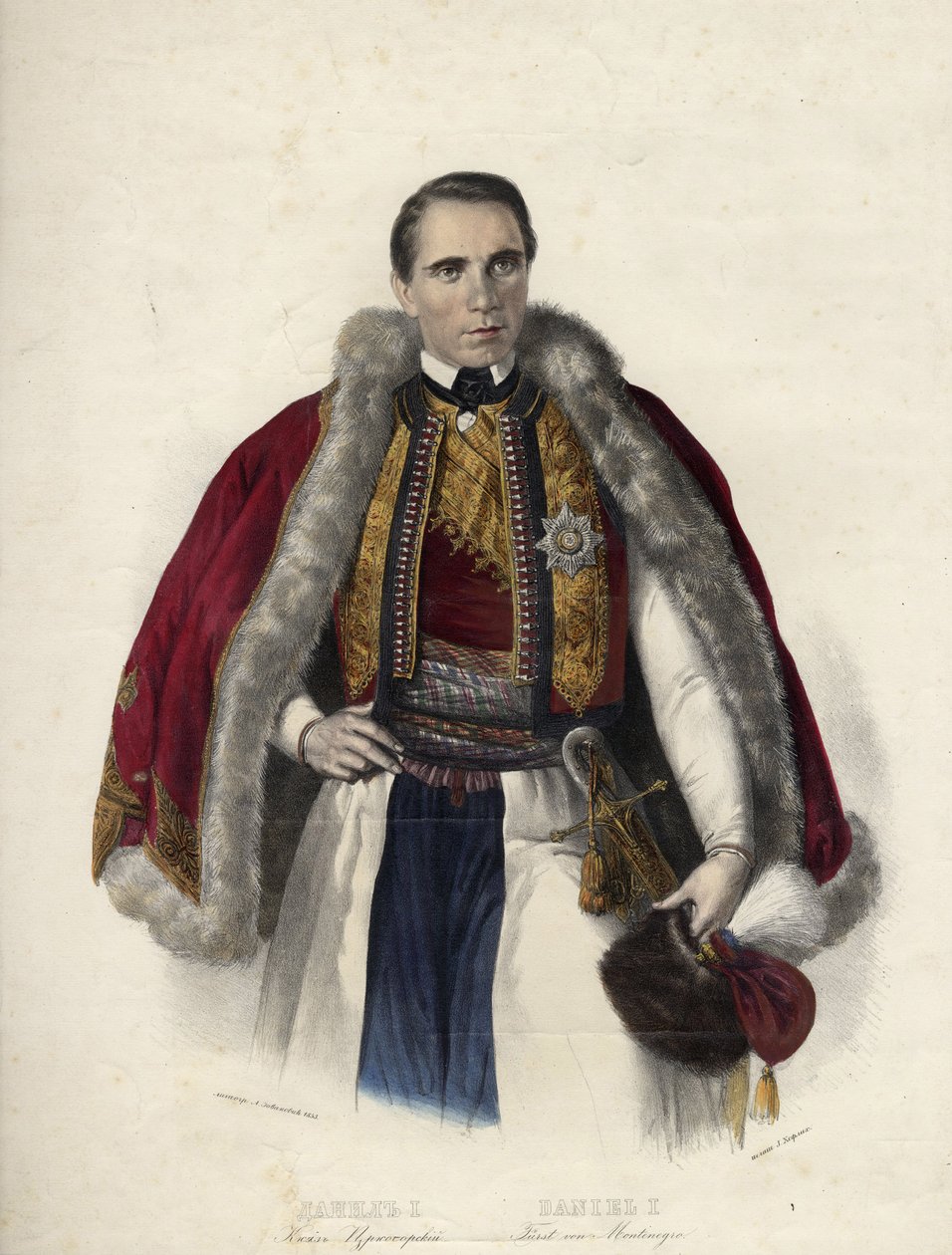 Danilo I 1826-1860, Prins van Montenegro, 1853 door Unbekannt