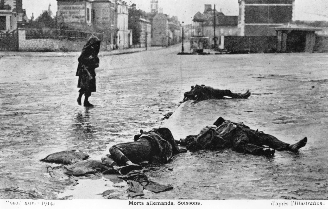 Dode Duitse soldaten, Soissons, Frankrijk, 1914 door Unbekannt