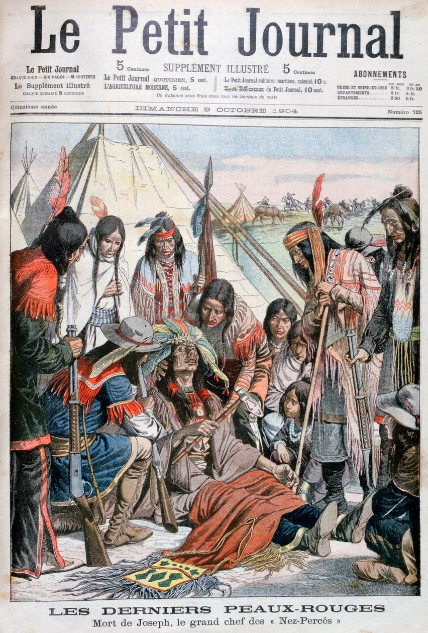 De dood van Joseph, hoofd van de Nez-Perce, 1904 door Unbekannt