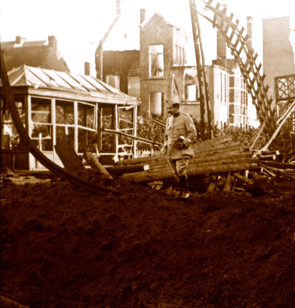 Station Deinze, Vlaanderen, België, ca. 1914-1918 door Unbekannt