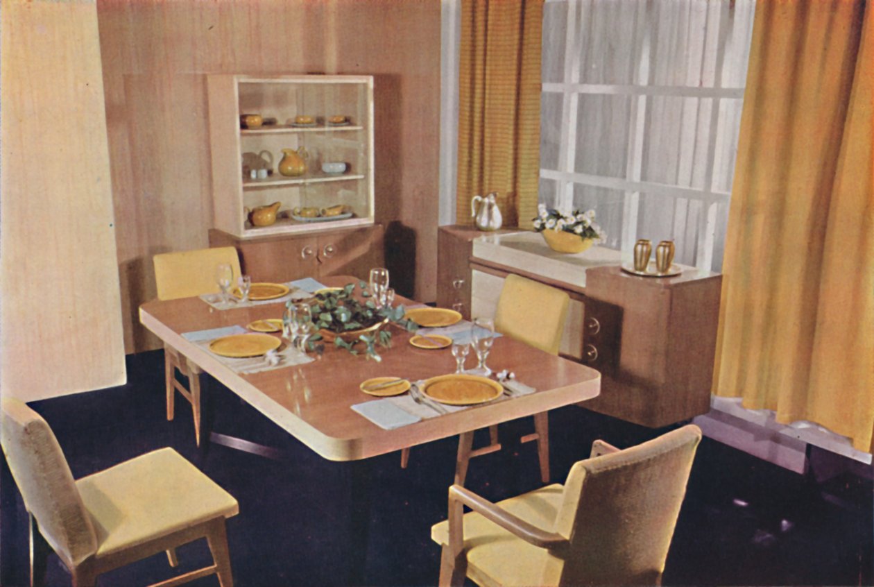 Eetkamer groep in vogelperspectief esdoorn, 1942 door Unbekannt