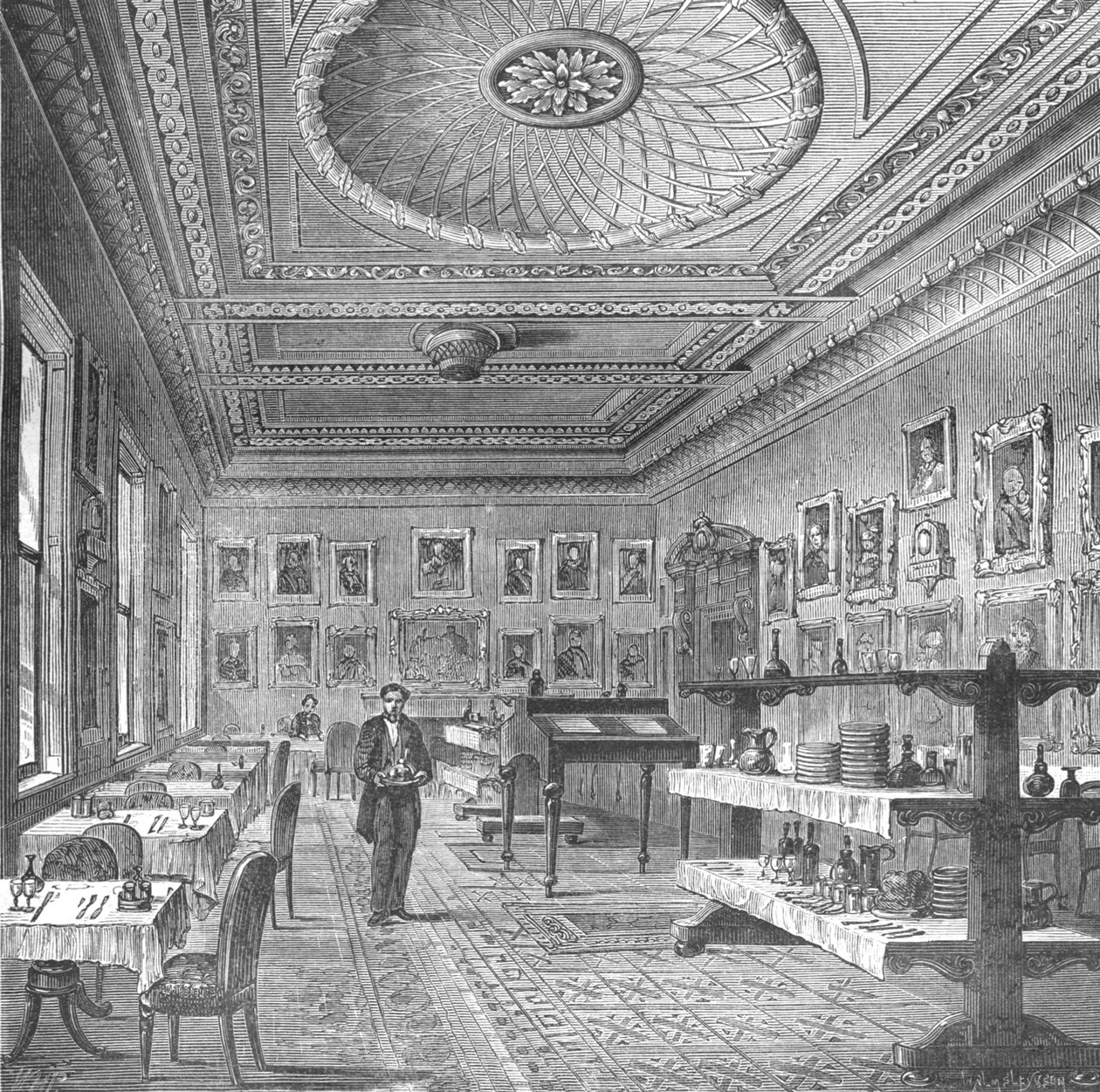 Eetkamer van de Garrick Club, 1897 door Unbekannt