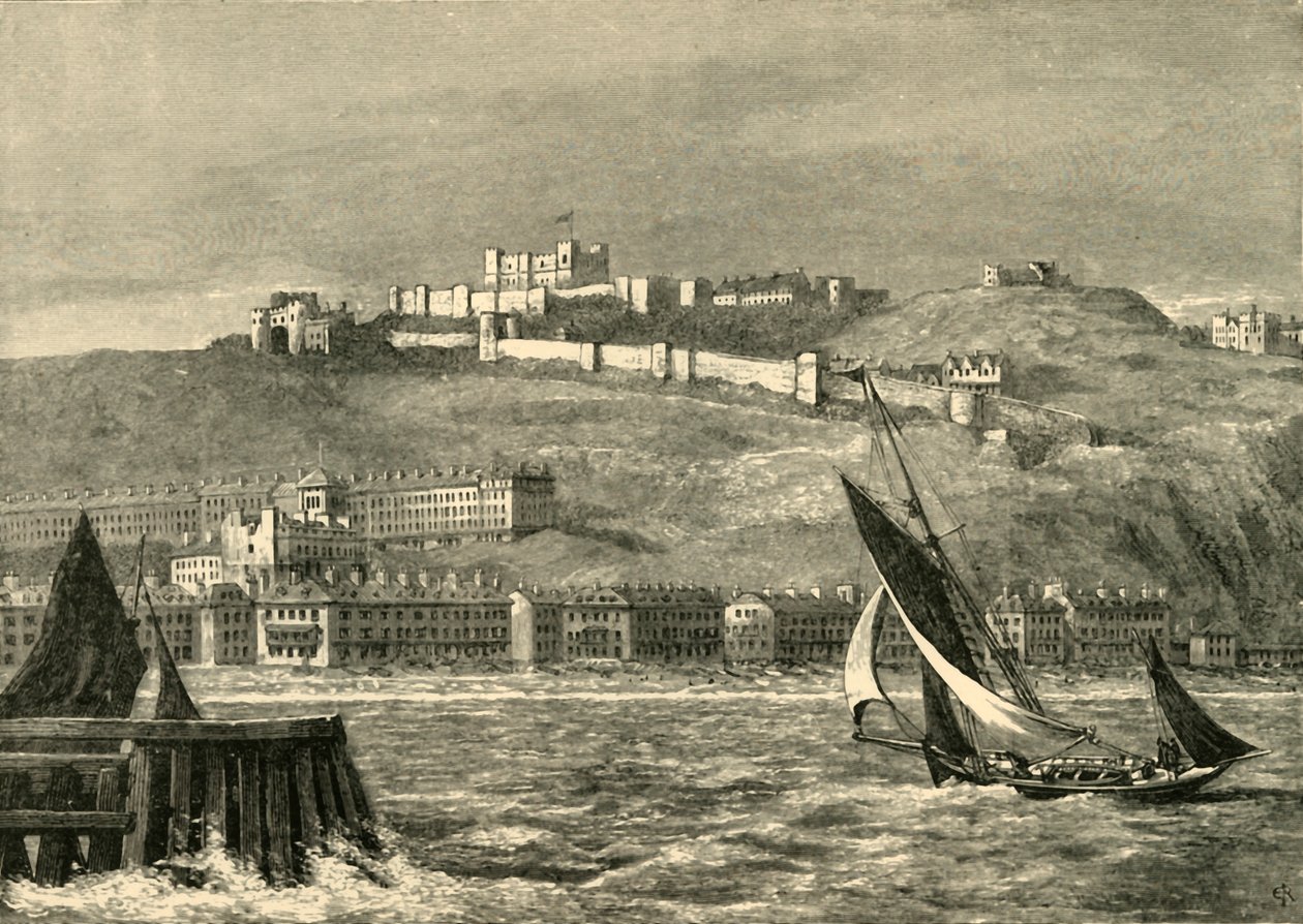 Dover, vanaf de zee, 1898 door Unbekannt