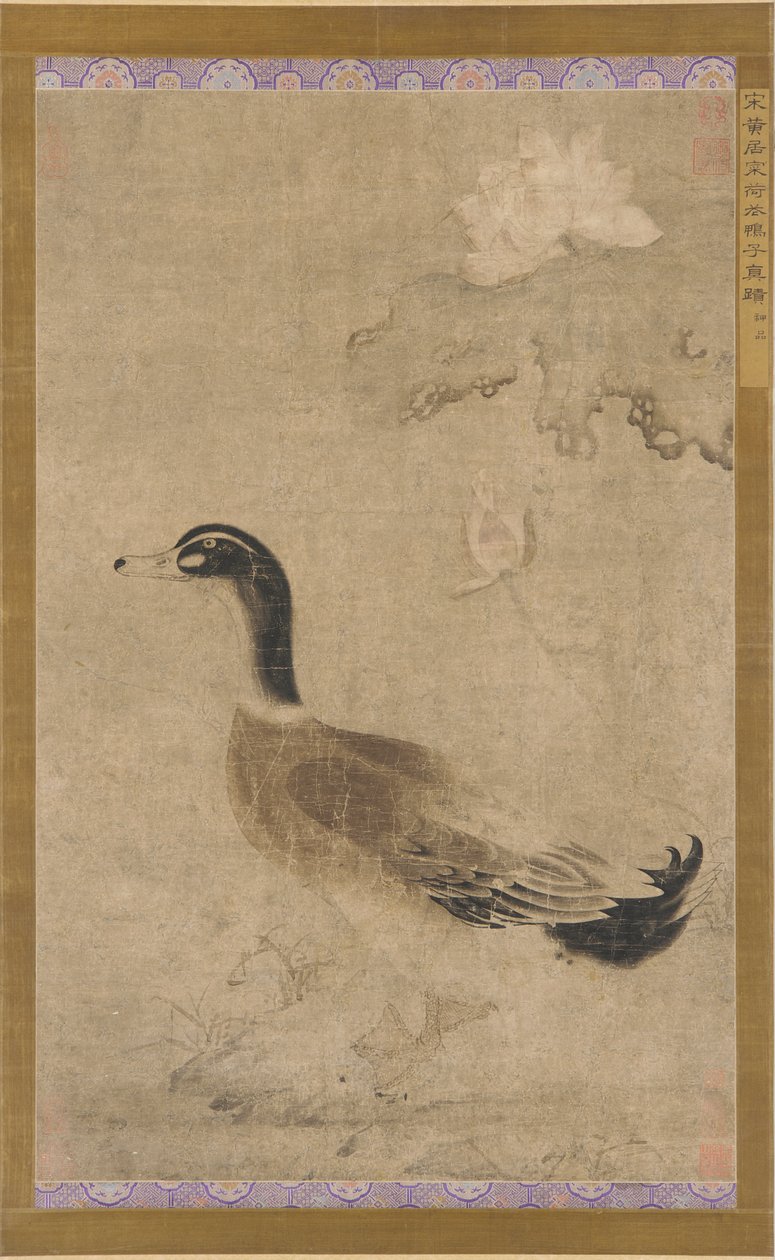 Eend en lotus bloemen, Yuan dynastie, 1279-1368 door Unbekannt