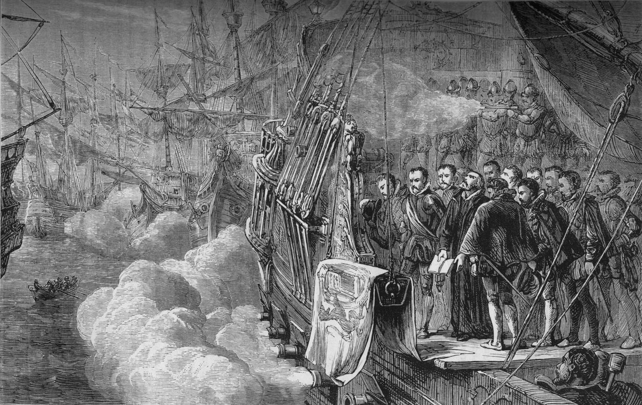 Begrafenis van Drake, januari 1596 door Unbekannt