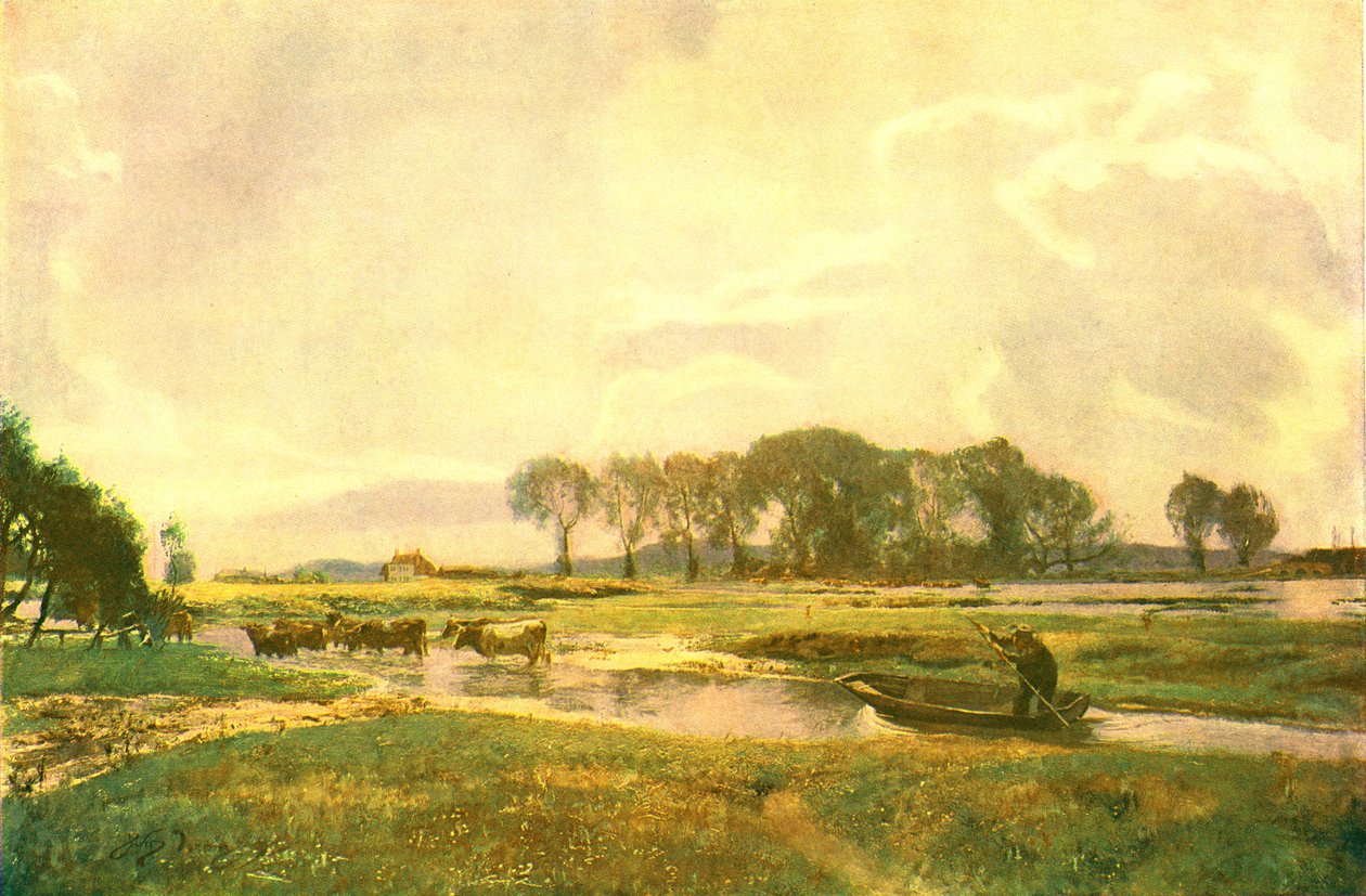De koeien drijven, Hampshire, 1892, c1902 door Unbekannt