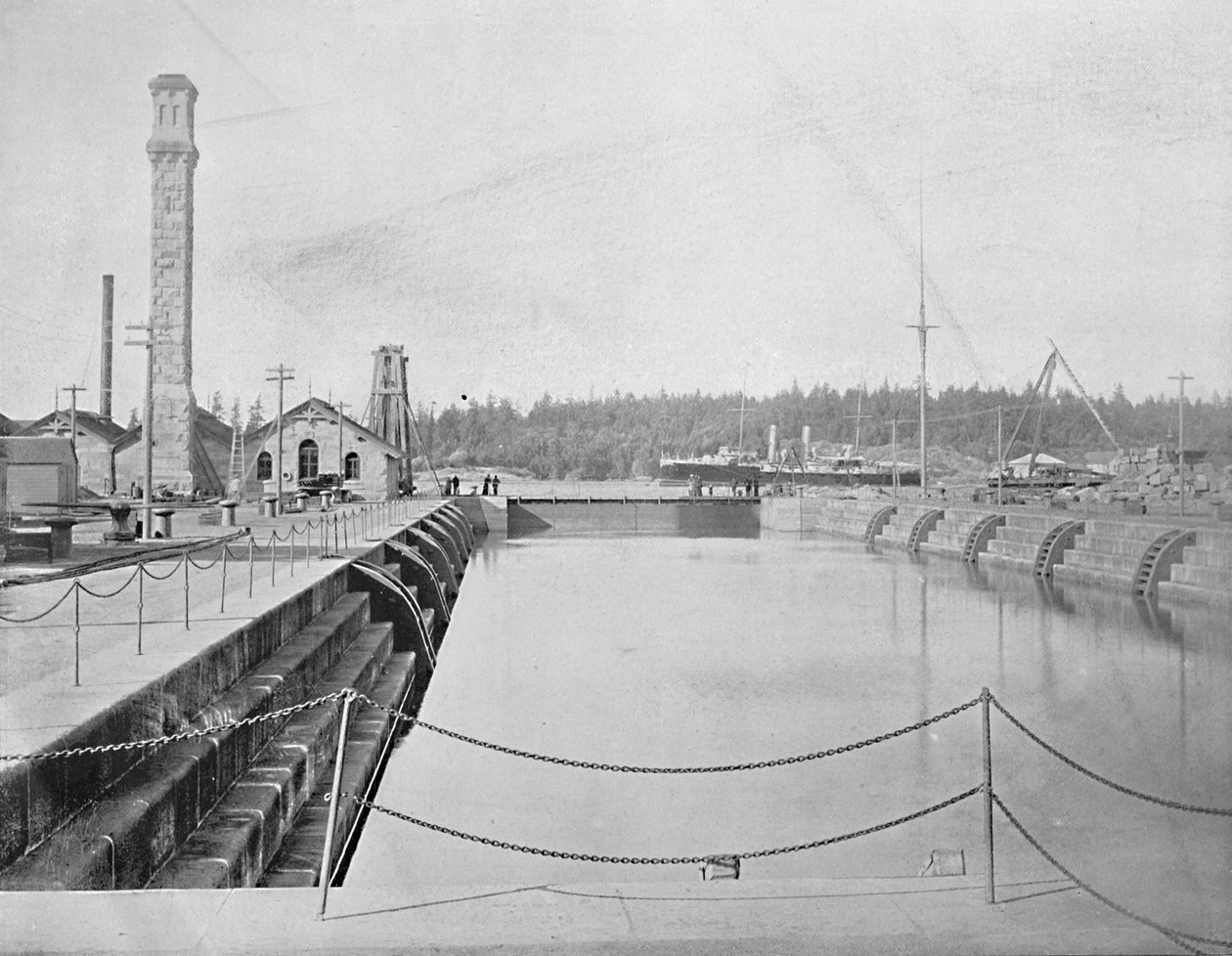 Droogdok in Esquimalt, Brits-Columbia, ca 1897 door Unbekannt