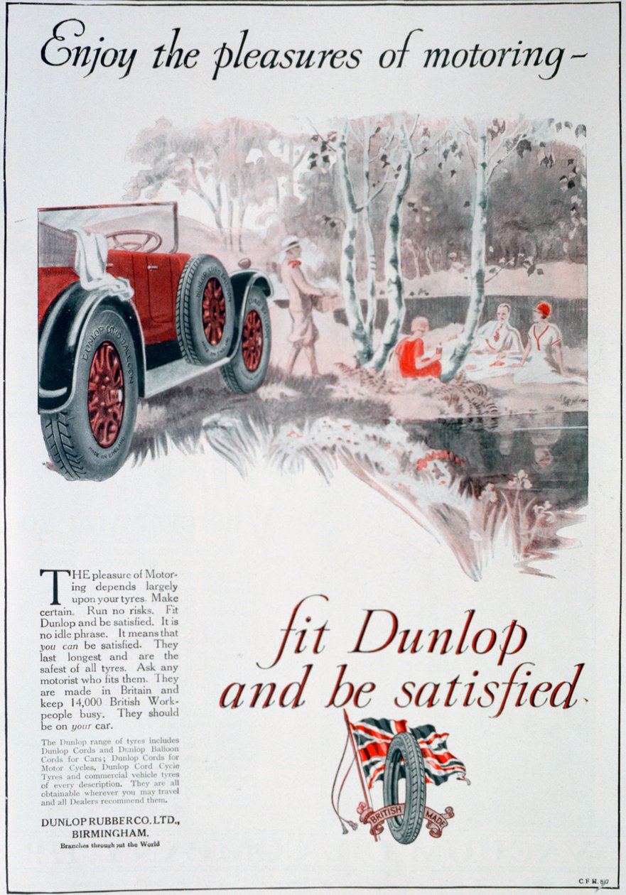 Dunlop banden advertentie, 1925 door Unbekannt