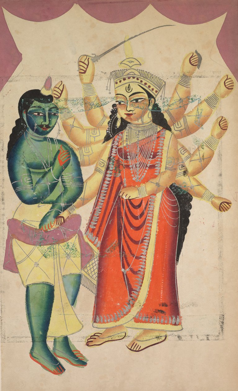 Durga, 1800s door Unbekannt