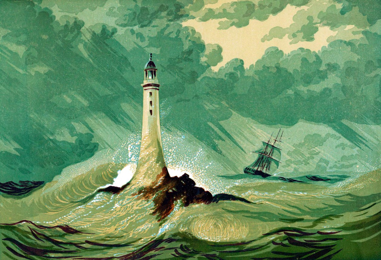 Eddystone vuurtoren, ca. 1850 door Unbekannt