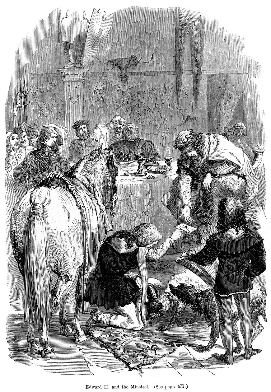 Edward II en de minstreel door Unbekannt