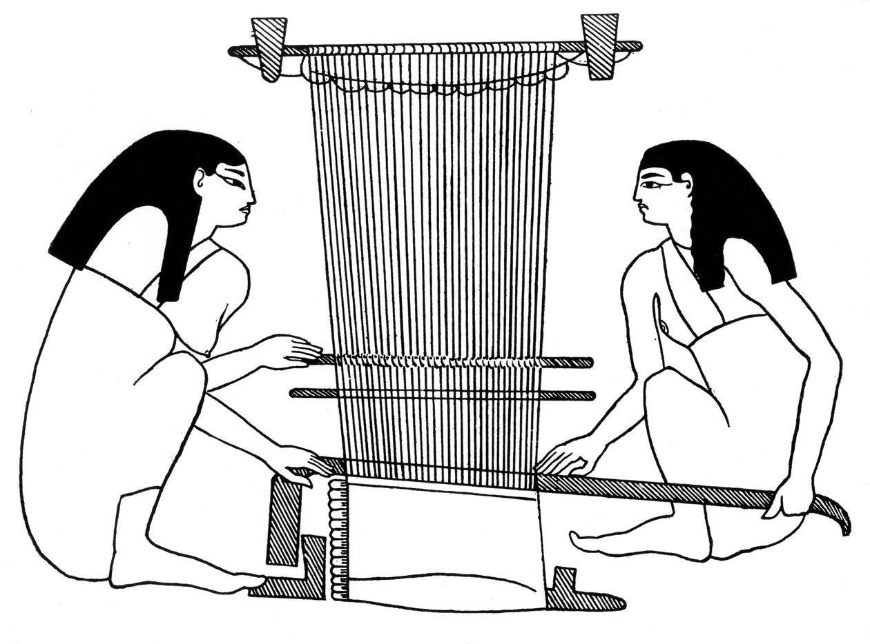 Egyptische wevers, ca. 3000 v.Chr. 1930 door Unbekannt