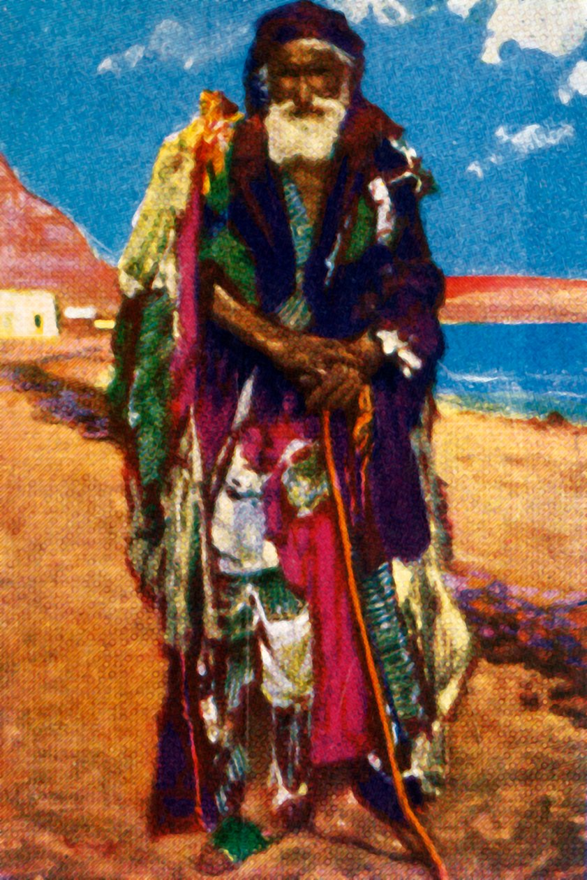 Bejaarde bedelaar, Egypte, ca. 1928 door Unbekannt