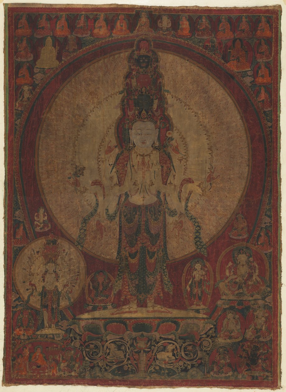 Elfhoofdige, duizendarmige Bodhisattva van Mededogen Avalokiteshvara, ca. 1500 door Unbekannt