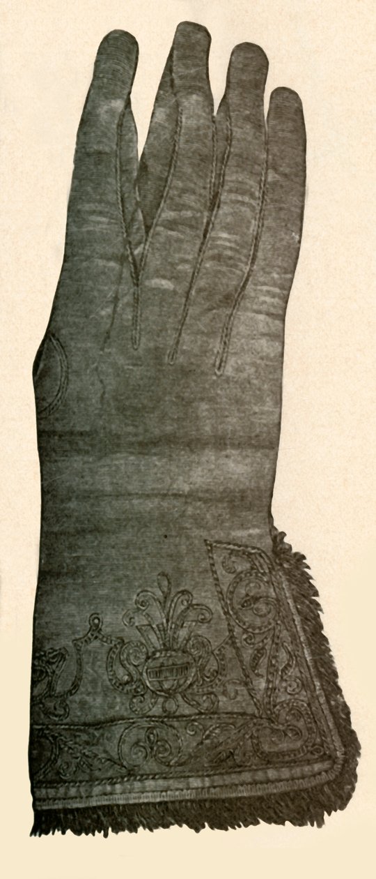 Geborduurde handschoen, 17e eeuw, 1937 door Unbekannt