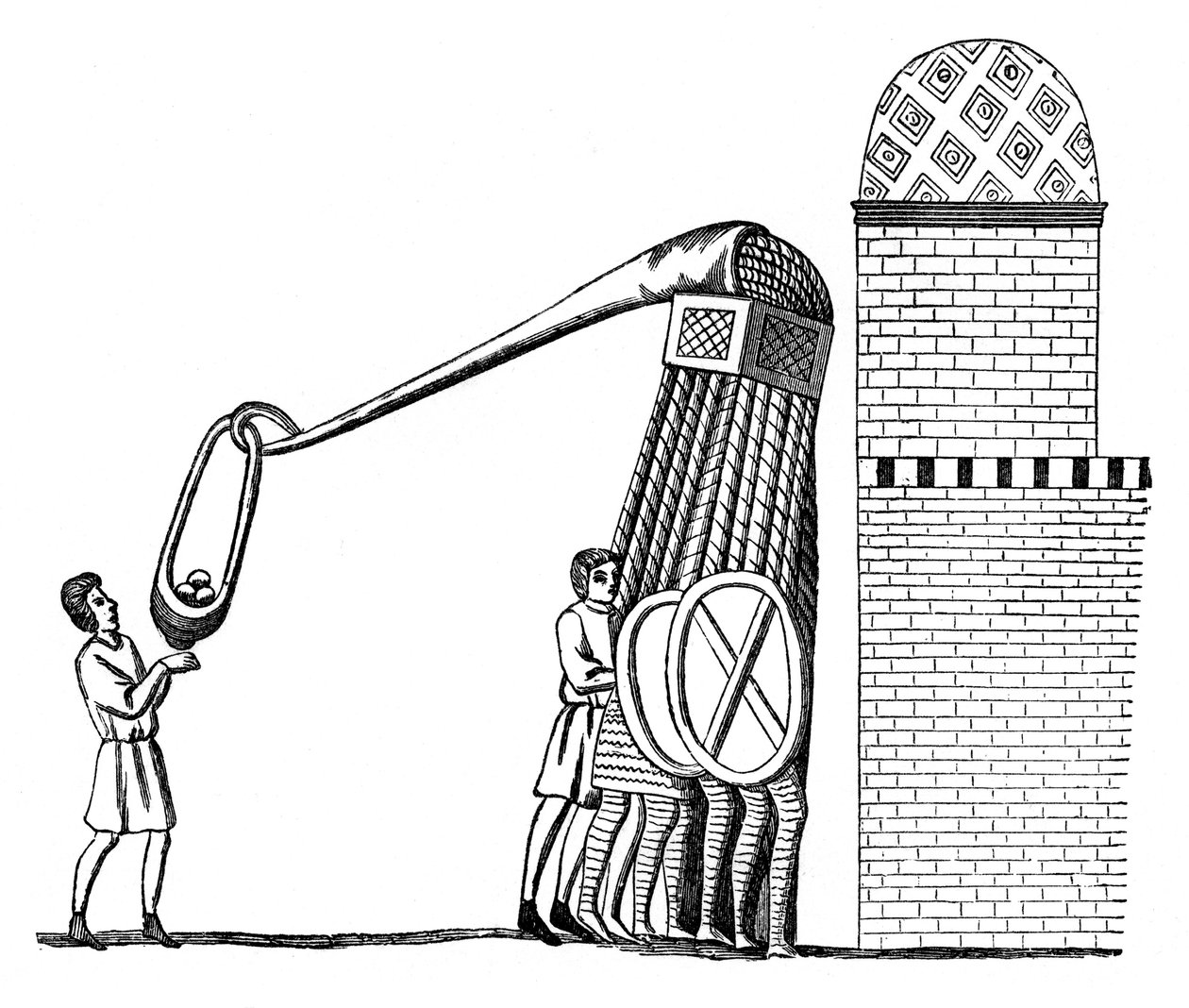 Machine voor het werpen van stenen, 1870 door Unbekannt
