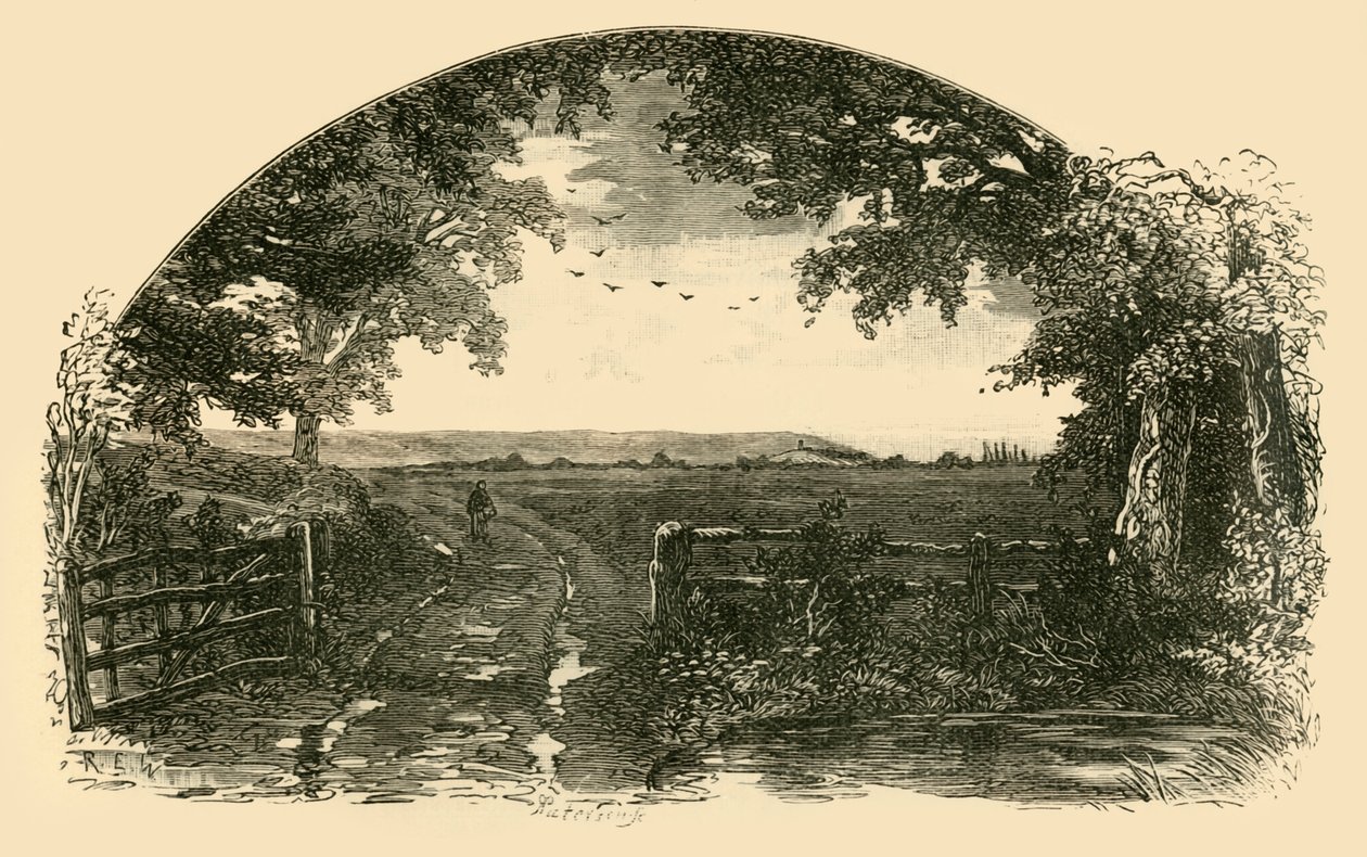 Ingang naar Sedgemoor vanaf Chedzoy, 1898 door Unbekannt