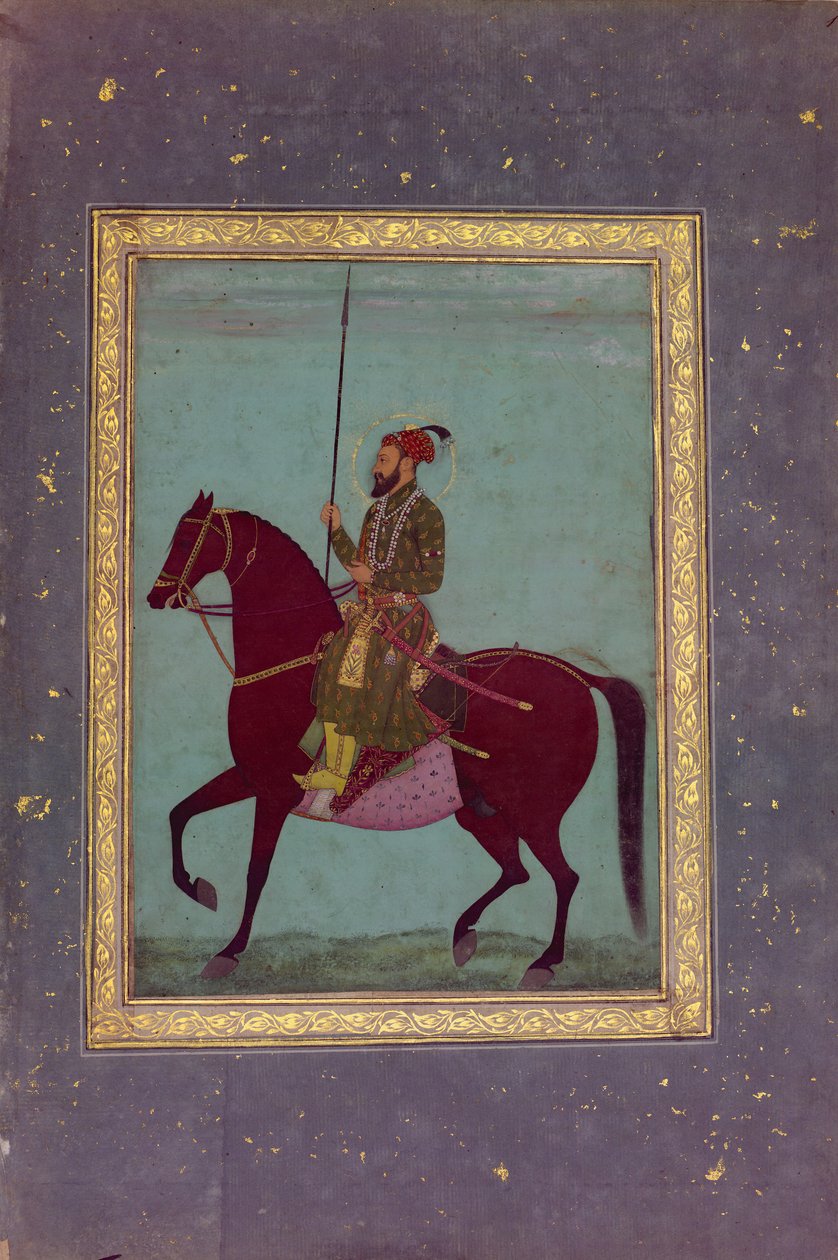 Ruiterportret van Aurangzeb, 17e eeuw door Unbekannt