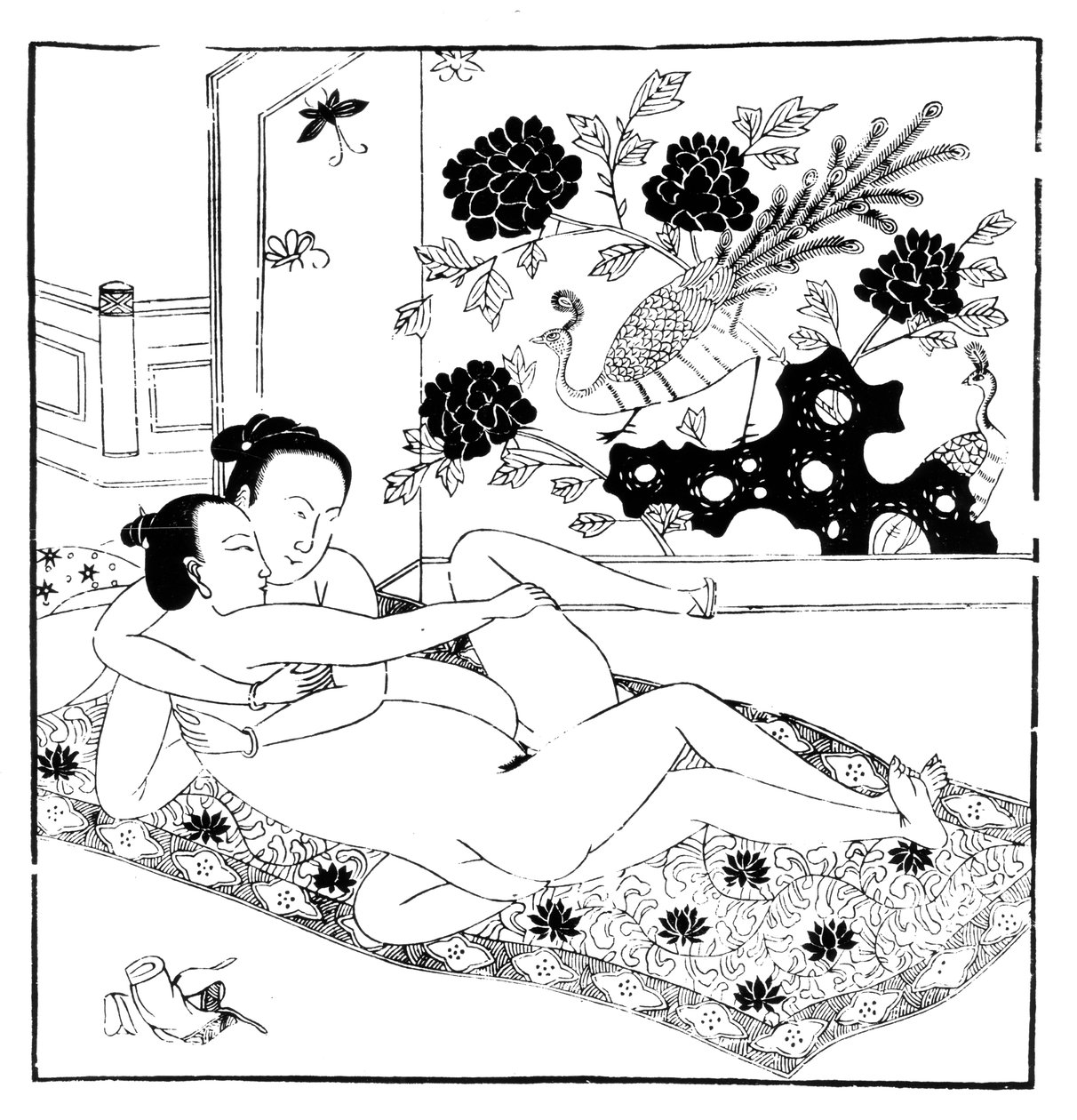 Erotische gravure, Chinees door Unbekannt