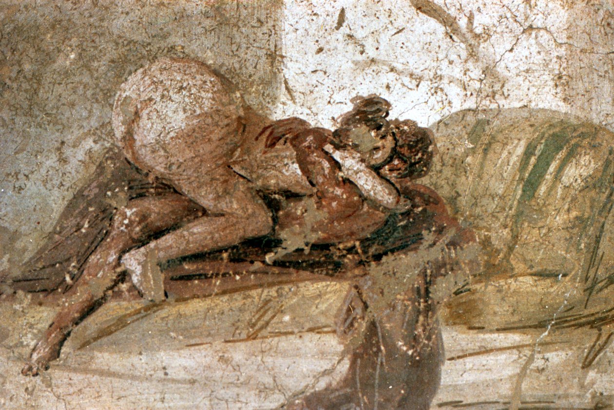 Erotische muurschildering, Pompeii, Italië door Unbekannt