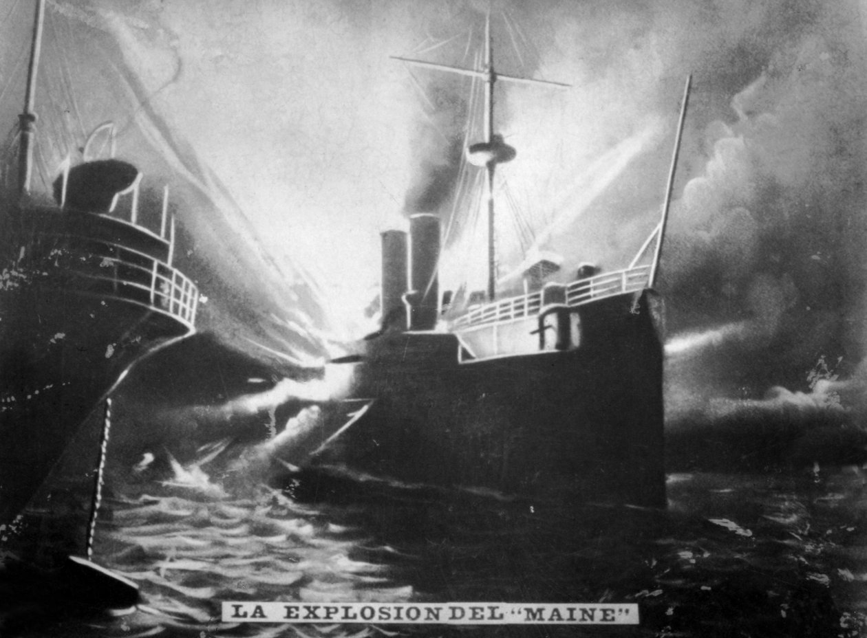 Explosie op de SS Maine, 1898, ca. 1910 door Unbekannt