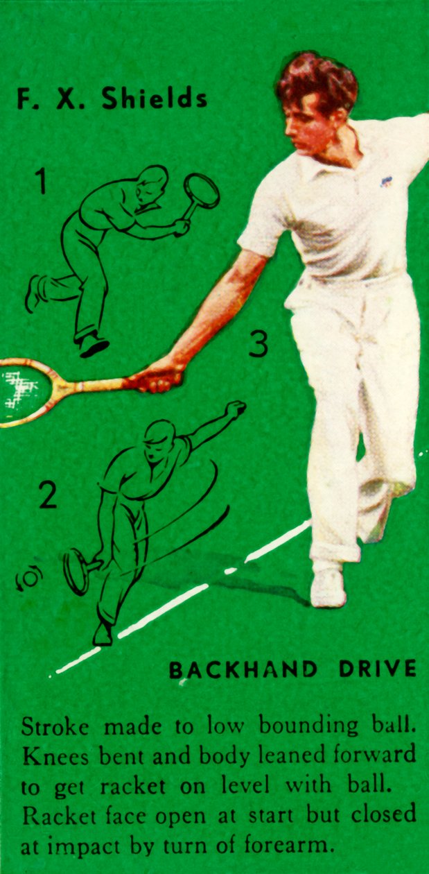 F. X. Shields - Backhand Drive, ca. 1935 door Unbekannt