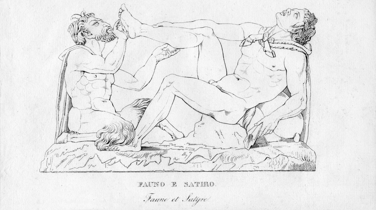 Fauno E Satiro Faune et Satyre, ca. 1850 door Unbekannt