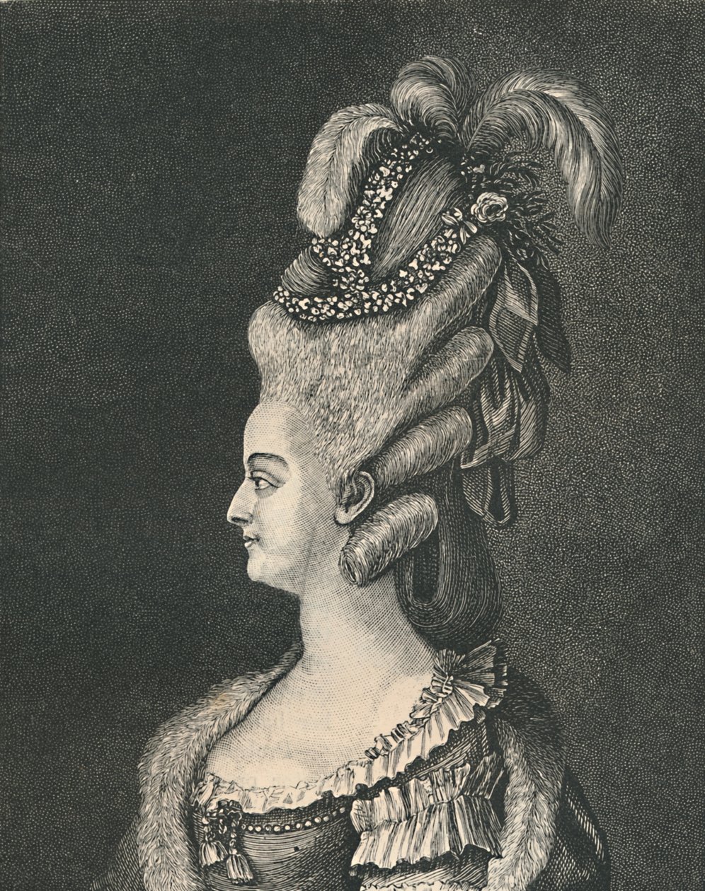 Vrouwelijke hoofdtooi: Marie Antoinette, 1783, 1886 door Unbekannt