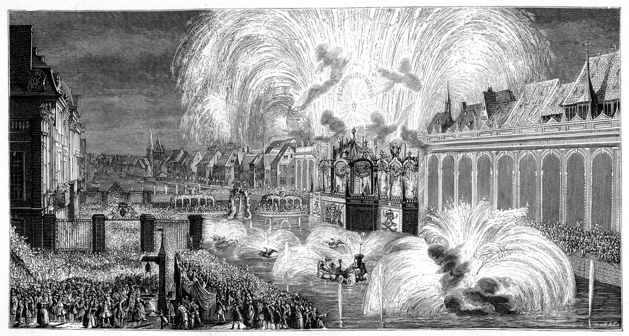 Vuurwerk, Straatsburg, 1744, 1885 door Unbekannt